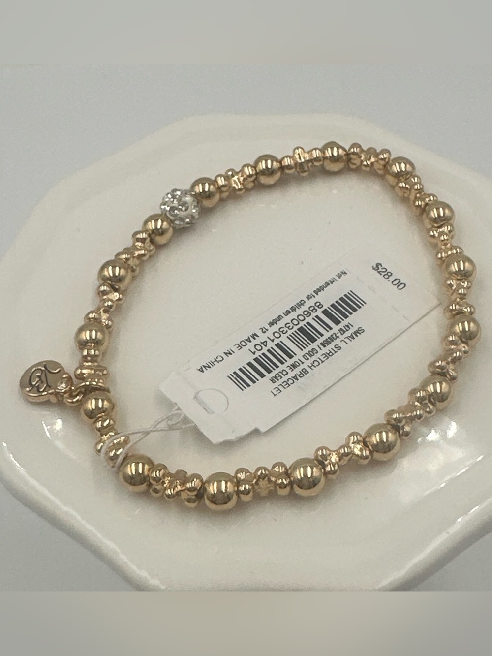 Vera Bradley Gold Tone Beaded Stretch Bracelet - Picture 2 of 3